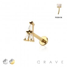 EIFFEL TOWER THREADLESS (PUSH IN) 316L SURGICAL STEEL LABRET SET